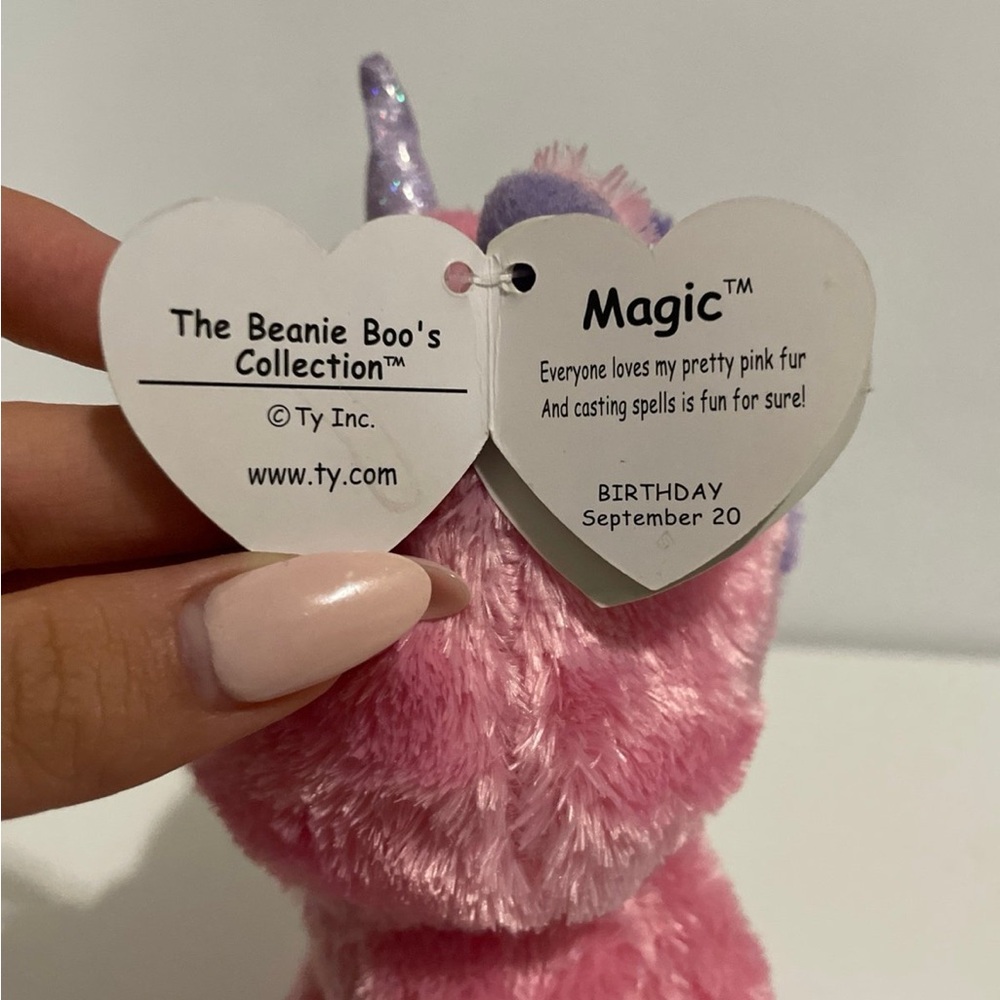 Ty Pink and Purple Plush Unicorn with Glittery Hooves - Picture 4 of 4